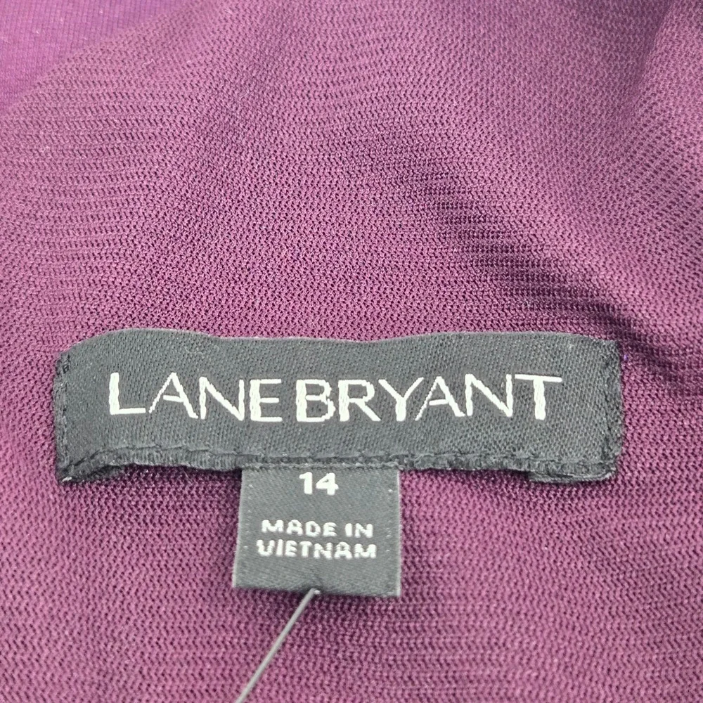 Lane Bryant Sheath Dress 14 Purple Lace Up Knee Length Cocktail Feminine NWT